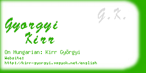 gyorgyi kirr business card